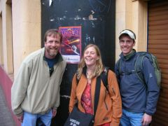 Foege, Emma, and Paul outside the Harmonie