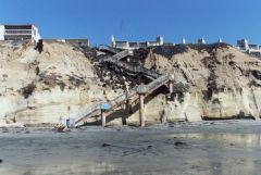 Climbing down to the beach