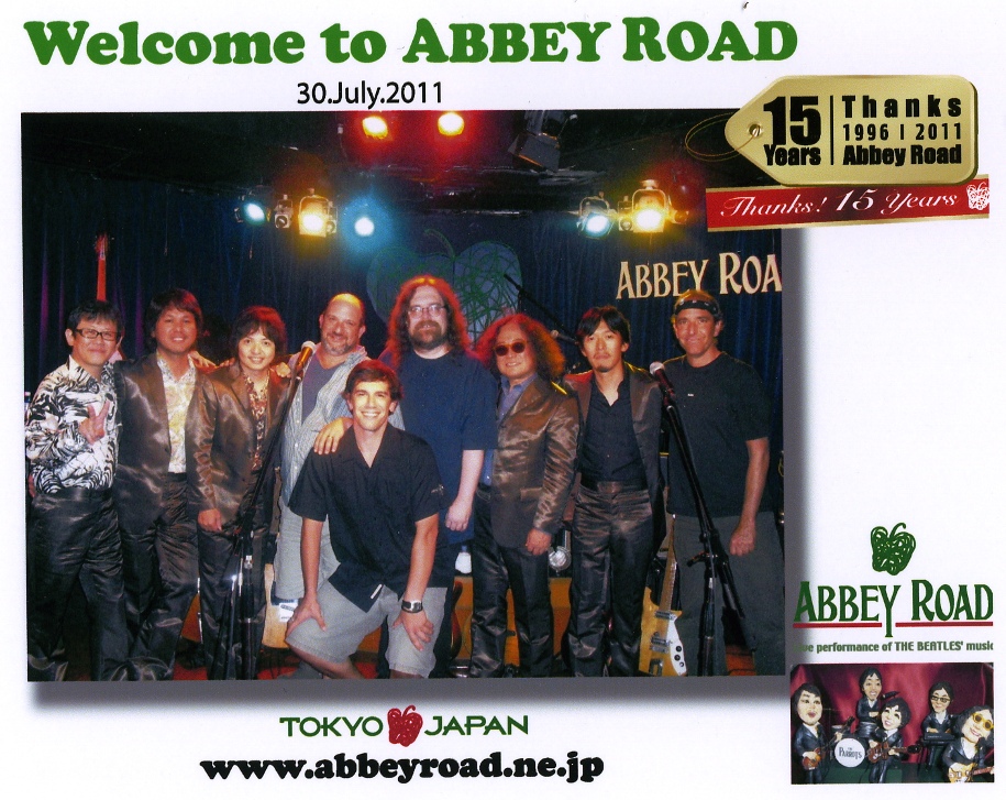 Rob K., Jeff, Rob B., and Nick at Abby Road in Japan